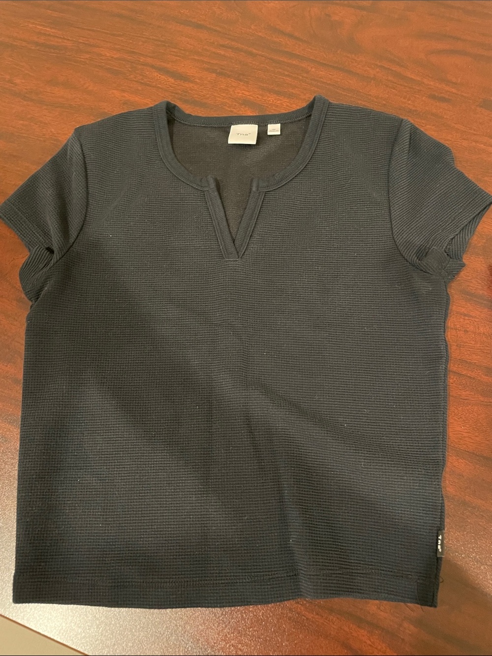 TNA Short Sleeve Knit Top - Notch V Neck